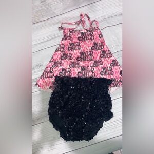 Pink baby girl outfit, western baby girl outfit, baby girl clothes,